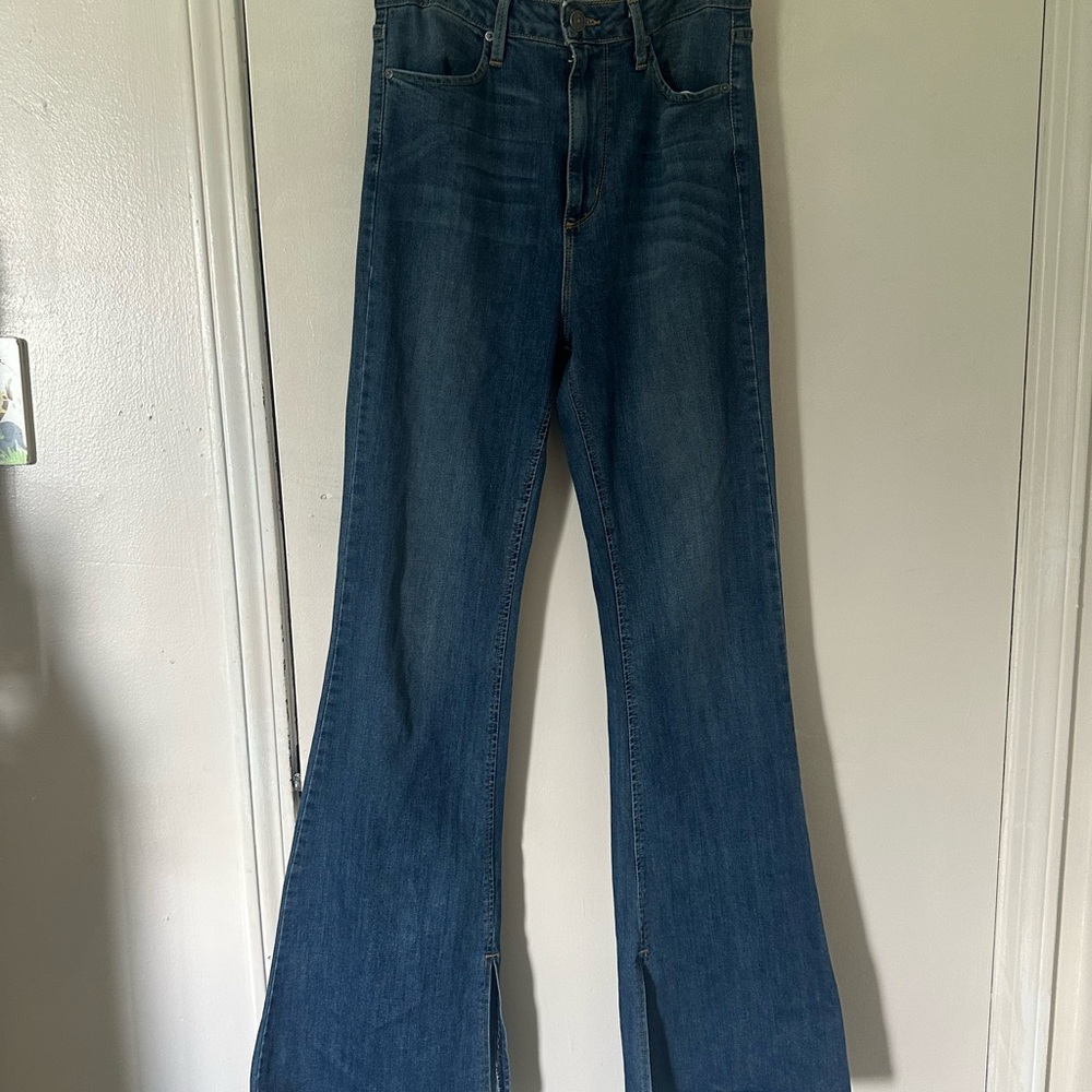 Just Black Blue Flare Wide Leg Jeans